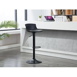 Vente unique Lot de 2 tabourets de bar ALBEDO Polypropylene et Tissu Bicolore Noir et Gris