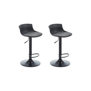 Vente-unique Lot de 2 tabourets de bar ALBEDO - Polypropylène et Tissu - Bicolore - Noir et Gris