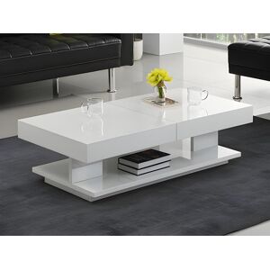 Vente-unique Table basse ARAMIS avec rangements - MDF laque blanc