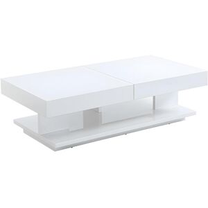 Vente-unique Table basse ARAMIS avec rangements - MDF laque blanc