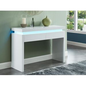 Vente-unique Console EMERSON II - LEDs - 2 tiroirs - MDF laque blanc