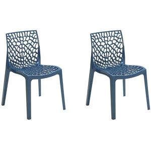 Vente-unique Lot de 2 chaises empilables DIADEME - Polypropylène - Bleu prusse