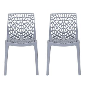 Vente unique Lot de 2 chaises empilables DIADEME Polypropylene Gris clair