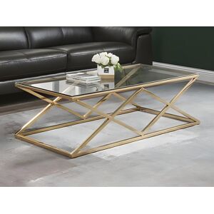 Table basse CHARLOTTE de Pascal MORABITO - Verre trempe et acier - Dore