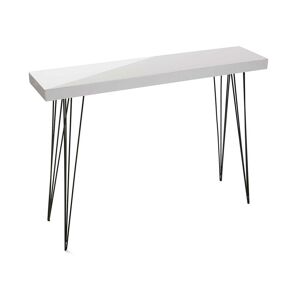 Versa Table Console White Dallas, 80 x 25 x 110 cm, Bois et métal, Blanc