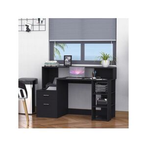 Homcom Bureau Informatique multimédia Design Multi-rangements 137 L x 55 l x 92 H cm noir