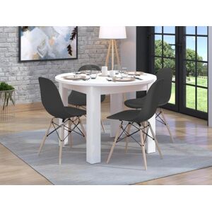 Vente unique Table a manger 4 couverts Blanc YUVALA