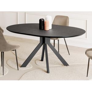 Table a manger extensible CLARA 4 a 6 couverts Ceramique Metal Anthracite de Maison Cephy