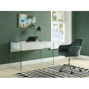 Vente unique Chaise de bureau Velours Vert Hauteur reglable ELEANA