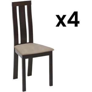 Vente unique Lot de 4 chaises DOMINGO Hetre massif wenge