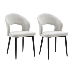 Vente unique Lot de 2 chaises en tissu et metal noir Gris NIYAMA