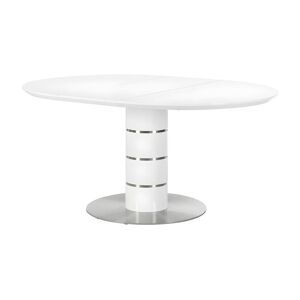 Vente-unique Table à manger extensible - 4 à 6 couverts - MDF et métal inoxydable - Blanc laqué - CUSCO
