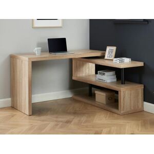 Vente-unique Bureau extensible NICEPHORE II - MDF - Coloris : chêne - Plateau pivotant 360° - Publicité