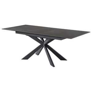 Maison Céphy Table à manger extensible ALBINA - 6 à 8 couverts - Céramique & Verre trempé - Anthracite de Maison Céphy