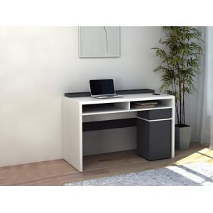 Vente-unique Bureau ASERRI avec rangements - Blanc et Anthracite