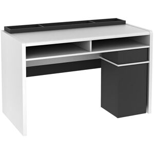 Vente-unique Bureau ASERRI avec rangements - Blanc et Anthracite