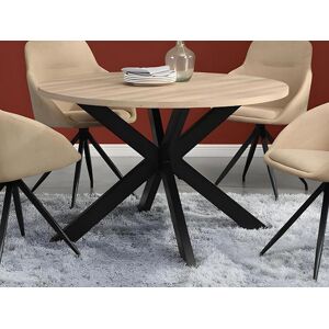 Vente-unique Table a manger TILKI - 4 couverts - MDF & Metal - Chene et Noir