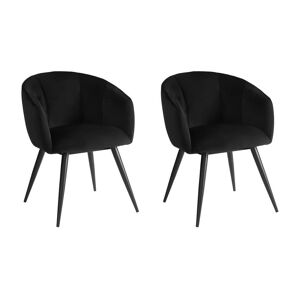 Lot de 2 chaises VADIM de Pascal MORABITO Velours et metal Noir