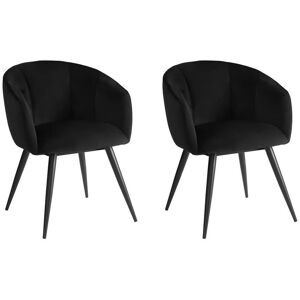 PASCAL MORABITO Lot de 2 chaises VADIM de Pascal MORABITO - Velours et métal - Noir