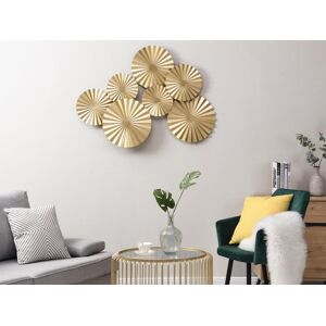 OZAIA Decoration murale ronde en metal - L.118 x H.71 cm - Dore - JUNE