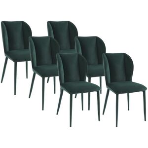 Lot de 6 chaises en velours et métal - Vert sapin - CARVENI de Pascal MORABITO - Publicité