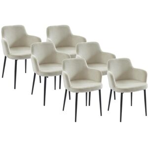 Lot de 6 chaises en velours cotele et metal Creme CELOLA de Pascal MORABITO