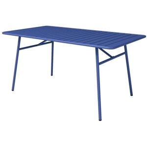 Vente-unique.com Table de jardin L.160 cm en metal - Bleu nuit - MIRMANDE de MYLIA