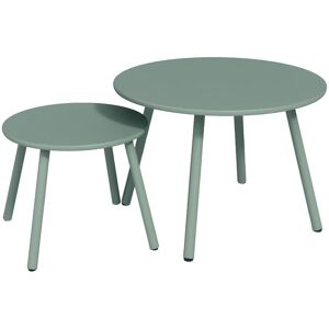 Tables gigognes de jardin en metal - Vert amande - MIRMANDE de MYLIA