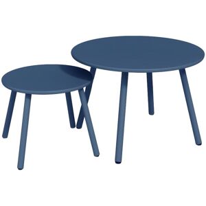 Vente-unique.com Tables gigognes de jardin en métal - Bleu nuit - MIRMANDE de MYLIA - Publicité