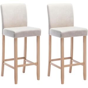 Vente-unique Lot de 2 tabourets de bar - Tissu - Beige - ROVIGO