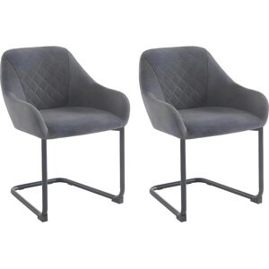 Lot de 2 chaises avec accoudoirs en tissu et metal Gris WAFA de Pascal MORABITO