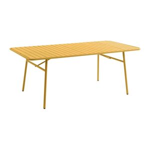 MYLIA Table de jardin L.160 cm en métal - Jaune moutarde - MIRMANDE de MYLIA