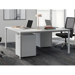 Vente-unique.com Bureau bench 2 personnes - Blanc - L120 cm - DOWNTOWN