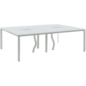 Vente-unique.com Bureau bench 4 personnes - Blanc - L120 cm - DOWNTOWN