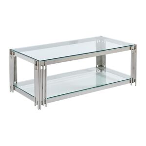 PASCAL MORABITO Table basse en verre trempé et acier inoxydable - Chromé - NOMELANO de Pascal MORABITO