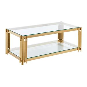 PASCAL MORABITO Table basse en verre trempé et acier inoxydable - Doré - NOMELANO de Pascal MORABITO