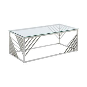 PASCAL MORABITO Table basse en verre trempé et acier inoxydable - Chromé - SIMATO de Pascal MORABITO