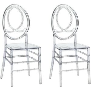 Vente-unique Lot de 2 chaises en polycarbonate plein - Cristal - AMALINE