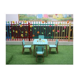 MYLIA Salle à manger de jardin bleue pour enfants en acacia - 4 chaises et 1 table - GOZO de MYLIA