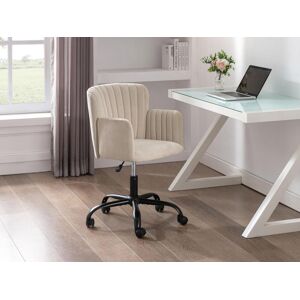 Vente unique Chaise de bureau Tissu Beige Hauteur reglable TOARA