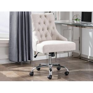 Vente unique Chaise de bureau Tissu Beige Hauteur reglable MERVIA