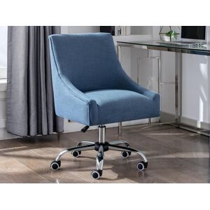 Vente unique Chaise de bureau Tissu Bleu Hauteur reglable WONDIO