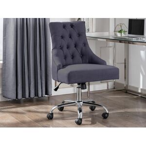 Vente unique Chaise de bureau Tissu Gris Hauteur reglable MERVIA