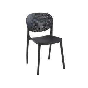Vente-unique Chaise empilable en polypropylène - Noir - CARETANE