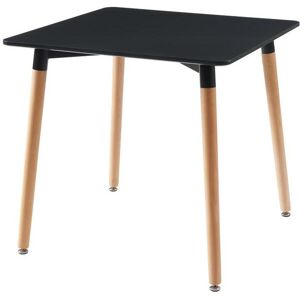 Vente-unique Table à manger 2 couverts en MDF et hêtre - Noir - CARISELA