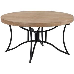 Vente-unique Table basse en MDF et metal - Naturel et noir - LOLANA