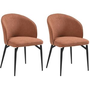 Maison Céphy Lot de 2 chaises en tissu et métal - Terracotta - GILONA de Maison Céphy