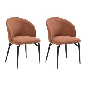 Vente-unique.com Lot de 2 chaises en tissu et metal - Terracotta - GILONA de Maison Cephy
