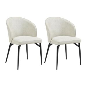 Maison Céphy Lot de 2 chaises en tissu et métal - Crème - GILONA de Maison Céphy