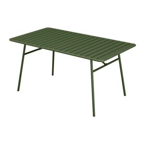 Vente-unique.com Table de jardin L.160 cm en metal - Kaki - MIRMANDE de MYLIA